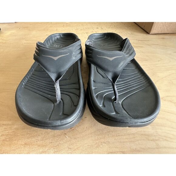 HOKA ONE ONE Ora Recovery Flip Flops Men’s Size 10 Black Comfort Sandals